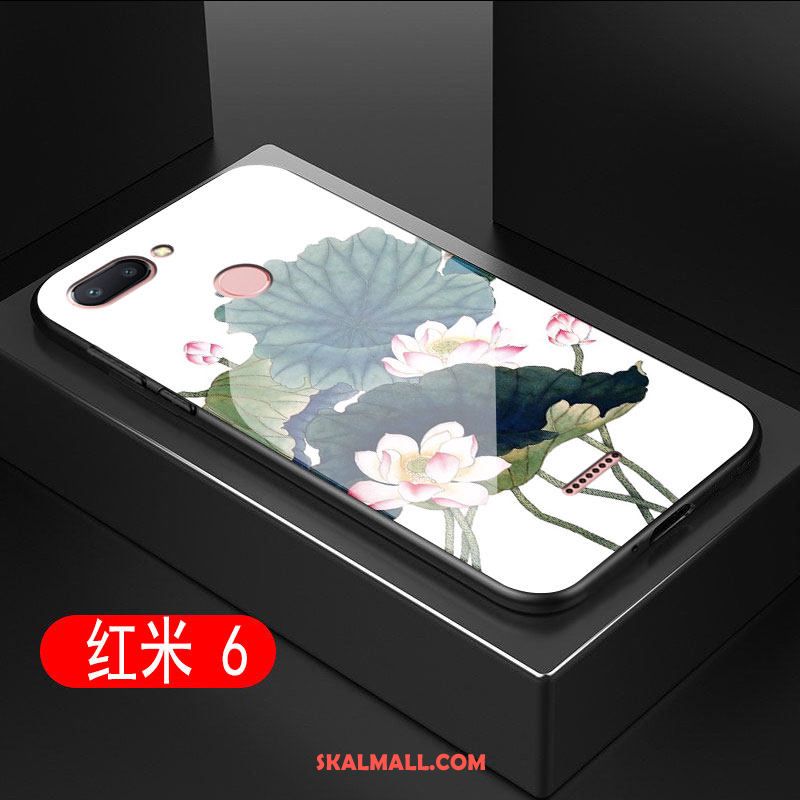 Xiaomi Redmi 6 Skal Silikon Glas Konst Mobil Telefon Röd På Rea