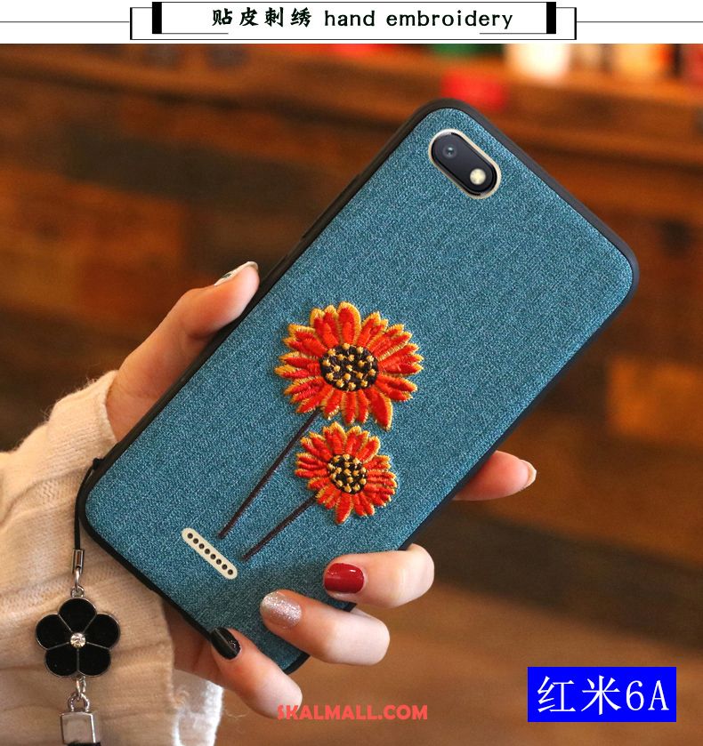 Xiaomi Redmi 6a Skal Silikon Broderi All Inclusive Kinesisk Stil Röd Fodral Billigt