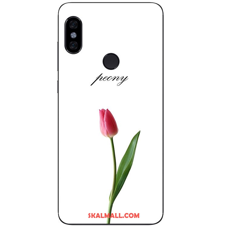 Xiaomi Redmi Note 5 Skal Blommor Konst Vit Enkel Liten Rea