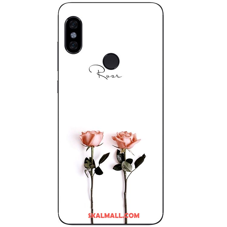 Xiaomi Redmi Note 5 Skal Blommor Konst Vit Enkel Liten Rea