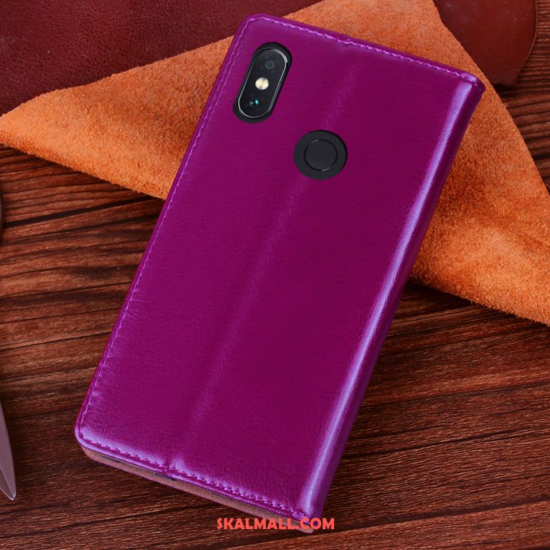 Xiaomi Redmi Note 5 Skal Business Läder Fallskydd Silikon Röd Online