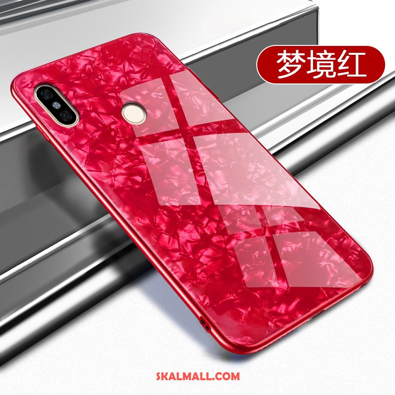 Xiaomi Redmi Note 5 Skal Glas Röd Rosa Spegel Mönster Fodral Köpa