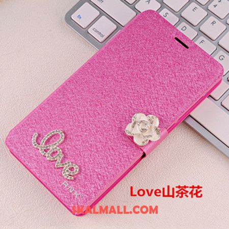 Xiaomi Redmi Note 5 Skal Läderfodral Skydd Rosa Röd Strass Köpa