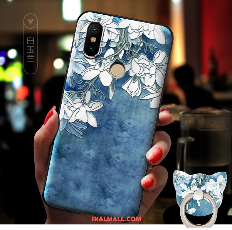 Xiaomi Redmi S2 Skal Röd Mjuk Blommor Nubuck All Inclusive Billig