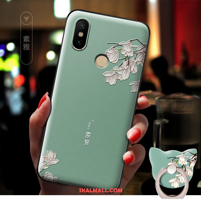 Xiaomi Redmi S2 Skal Röd Mjuk Blommor Nubuck All Inclusive Billig