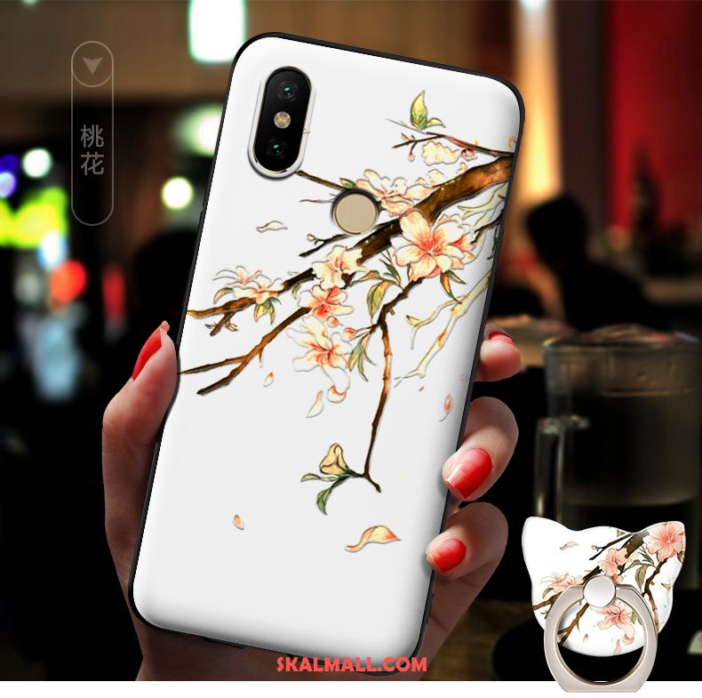 Xiaomi Redmi S2 Skal Röd Mjuk Blommor Nubuck All Inclusive Billig