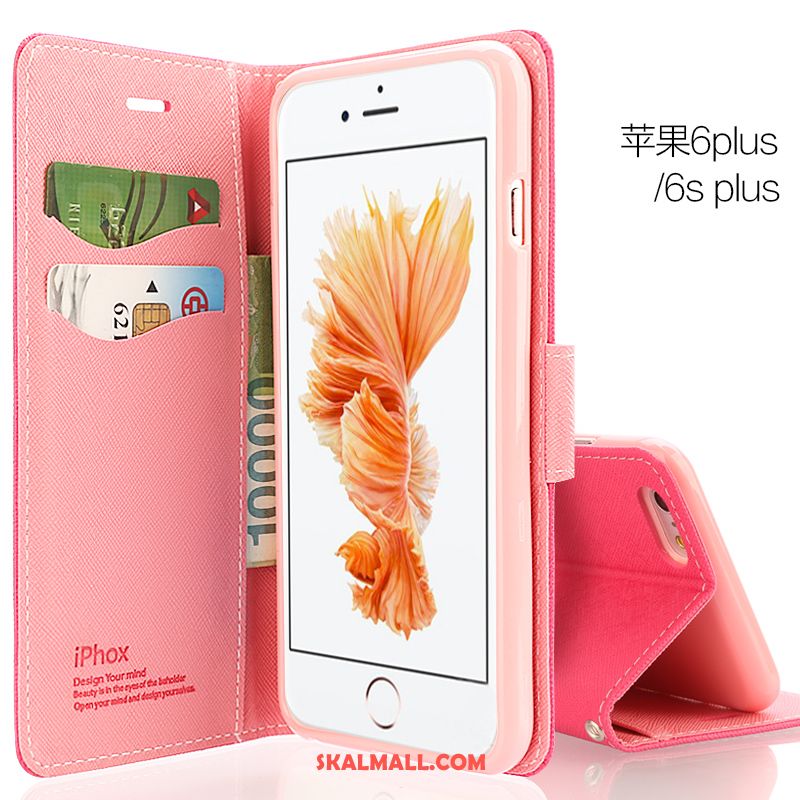 iPhone 6 / 6s Plus Skal Läderfodral Ny Rosa Mobil Telefon All Inclusive Billig