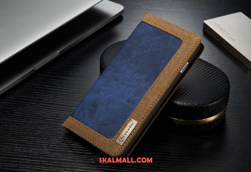 iPhone 6 / 6s Skal Täcka Denim Läderfodral Business Kaki Fodral Rea