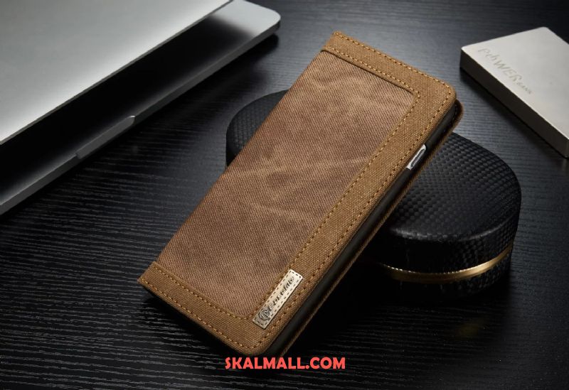 iPhone 6 / 6s Skal Täcka Denim Läderfodral Business Kaki Fodral Rea