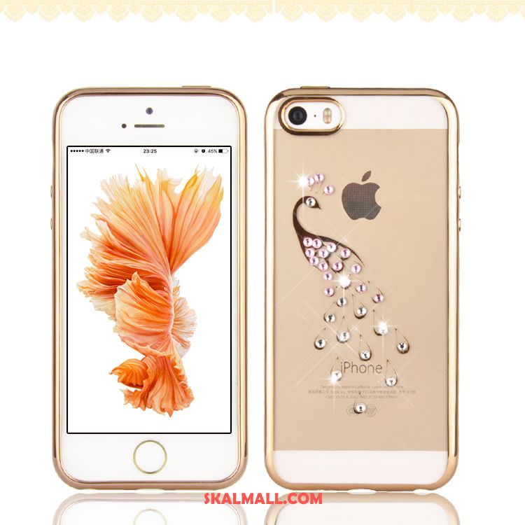 iPhone Se Skal Skydd Mobil Telefon Transparent Elegant Guld Fodral Online