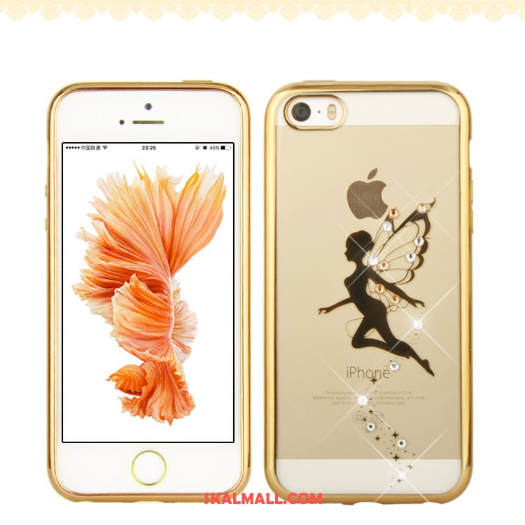 iPhone Se Skal Skydd Mobil Telefon Transparent Elegant Guld Fodral Online