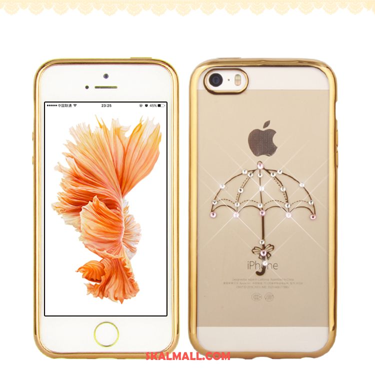 iPhone Se Skal Skydd Mobil Telefon Transparent Elegant Guld Fodral Online