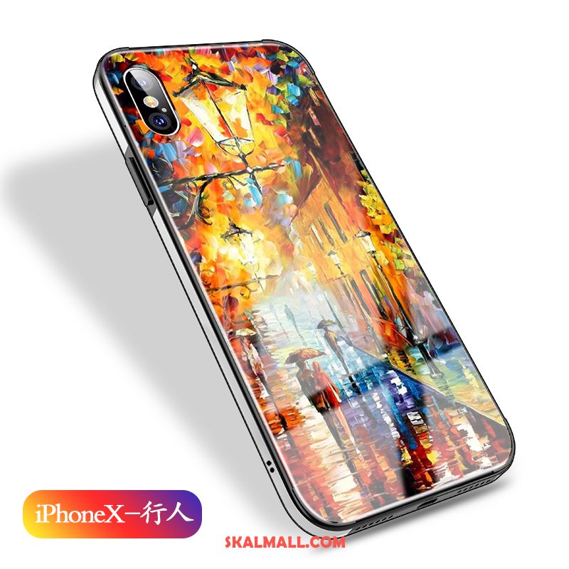 iPhone X Skal Metall Mobil Telefon Glas Trend Varumärke Fallskydd Fodral Online