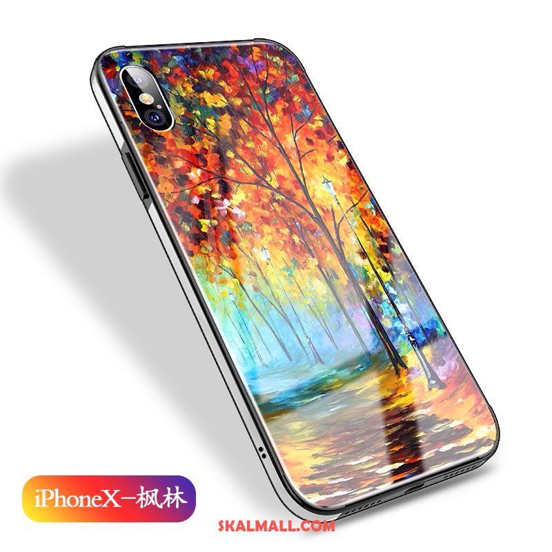 iPhone X Skal Metall Mobil Telefon Glas Trend Varumärke Fallskydd Fodral Online