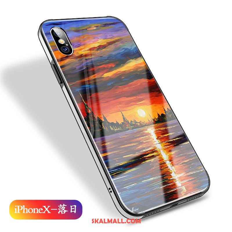 iPhone X Skal Metall Mobil Telefon Glas Trend Varumärke Fallskydd Fodral Online