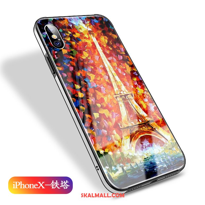 iPhone X Skal Metall Mobil Telefon Glas Trend Varumärke Fallskydd Fodral Online