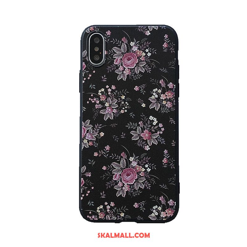 iPhone X Skal Rose Svart Mjuk Blommor All Inclusive Rea