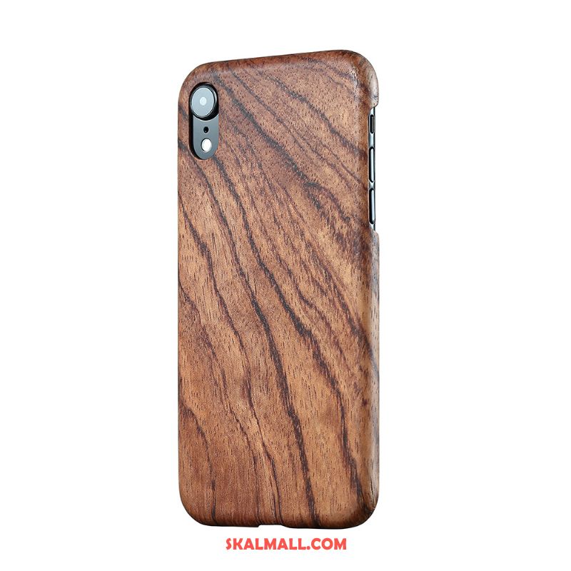 iPhone Xr Skal Brun Wood Slim Mobil Telefon Skydd Billiga