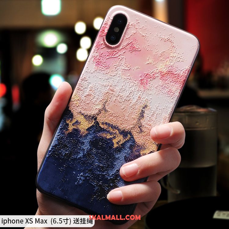 iPhone Xs Max Skal Blå Fallskydd Ny Mjuk Nubuck Online