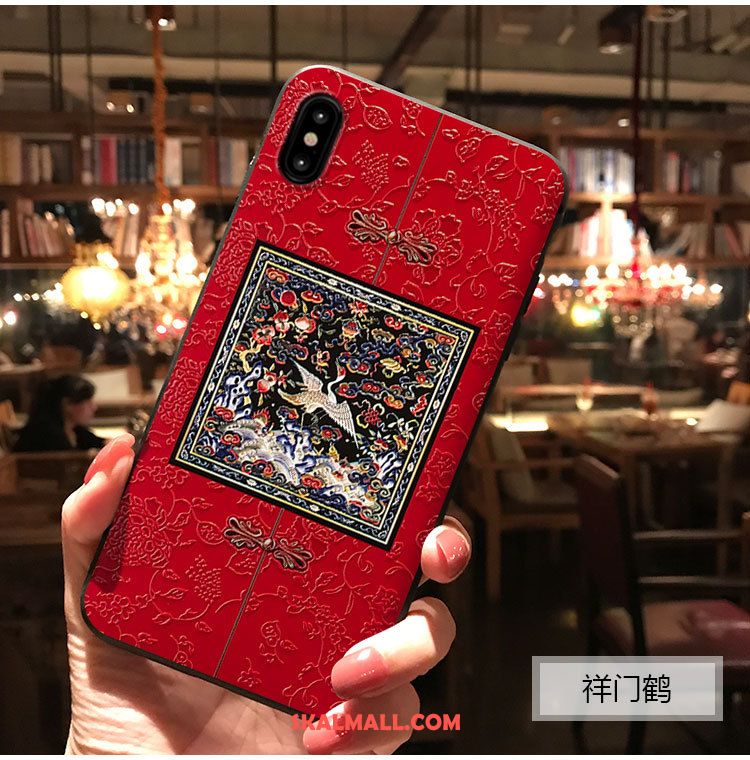 iPhone Xs Max Skal Kinesisk Stil Mobil Telefon Palats Röd Cherry På Nätet