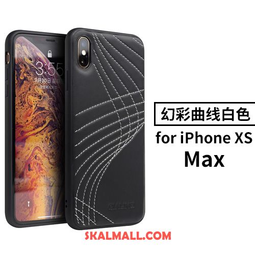 iPhone Xs Max Skal Mobil Telefon Personlighet Svart Kreativa Läderfodral Fodral Till Salu