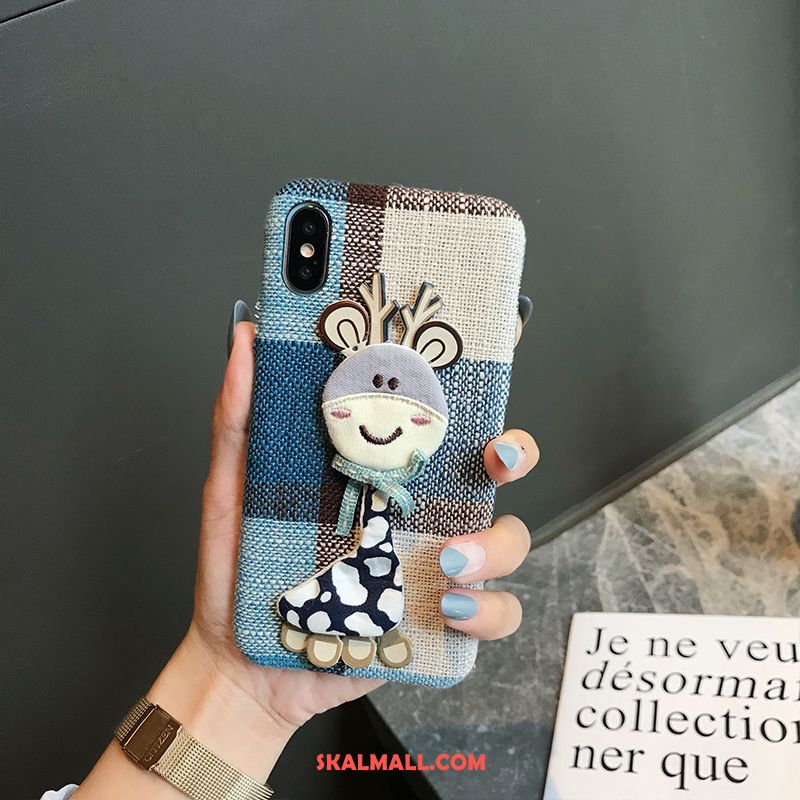 iPhone Xs Max Skal Plaid Textil Mobil Telefon Skydd Svart Fodral Till Salu