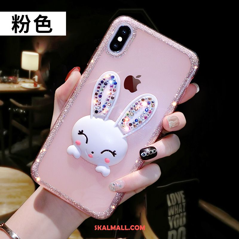 iPhone Xs Max Skal Support Rosa Mjuk Silikon Transparent Fodral Rea