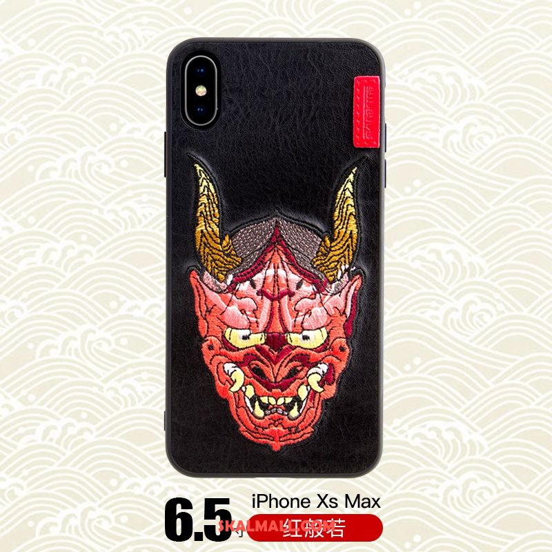 iPhone Xs Max Skal Trend Varumärke Mobil Telefon Broderi Kinesisk Drake Tiger Billigt