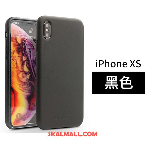 iPhone Xs Skal Business Enkel Läderfodral Bakre Omslag Brun Online