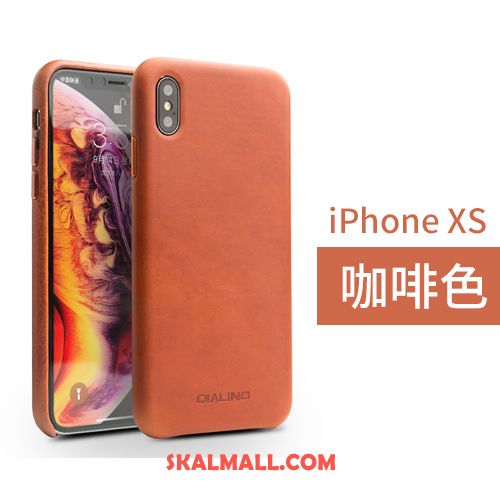 iPhone Xs Skal Business Enkel Läderfodral Bakre Omslag Brun Online