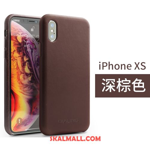 iPhone Xs Skal Business Enkel Läderfodral Bakre Omslag Brun Online