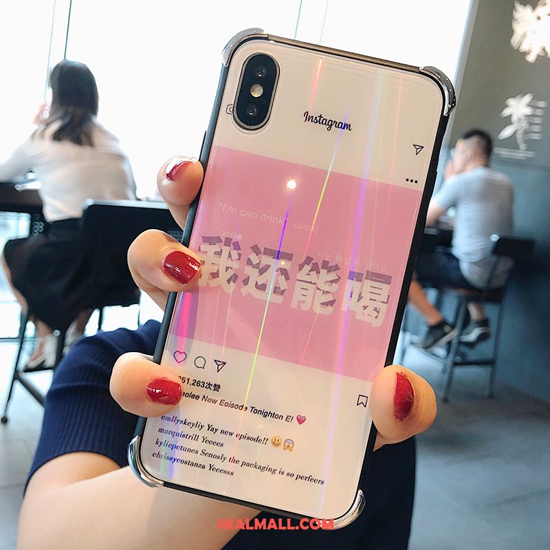 iPhone Xs Skal Transparent Net Red Glas Silikon Mobil Telefon Till Salu