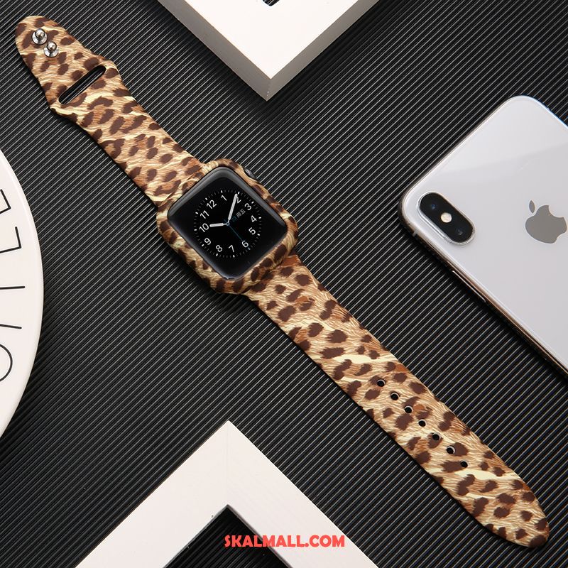 Apple Watch Series 2 Skal Leopard Skydd Trend Varumärke Silikon Tryck Till Salu
