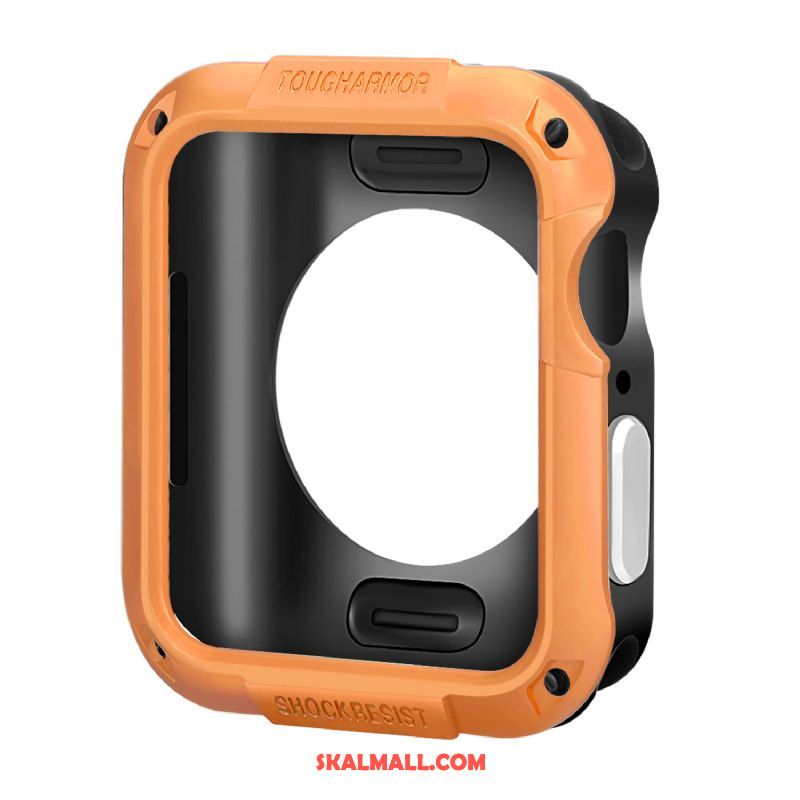 Apple Watch Series 5 Skal Fallskydd Orange Tillbehör Frame Silikon Till Salu