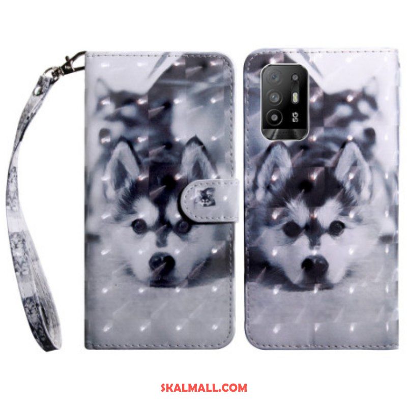 Fodral Oppo A94 5G Husky Hund Med Snöre