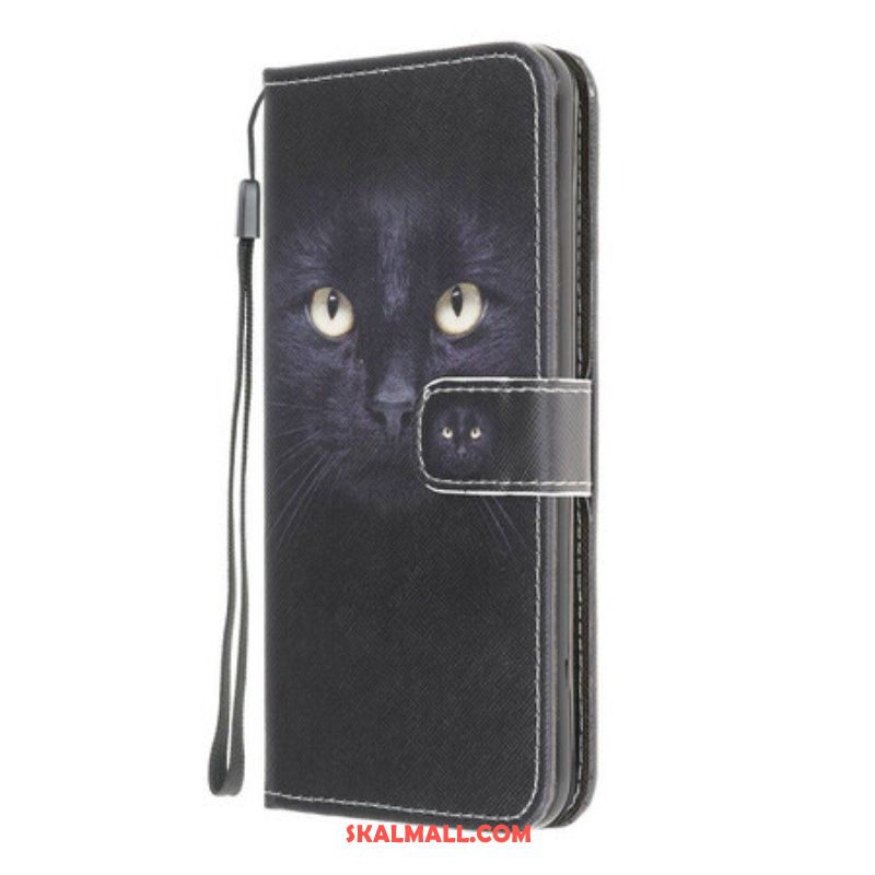 Fodral Samsung Galaxy A42 5G Med Kedjar Strappy Black Cat Eyes