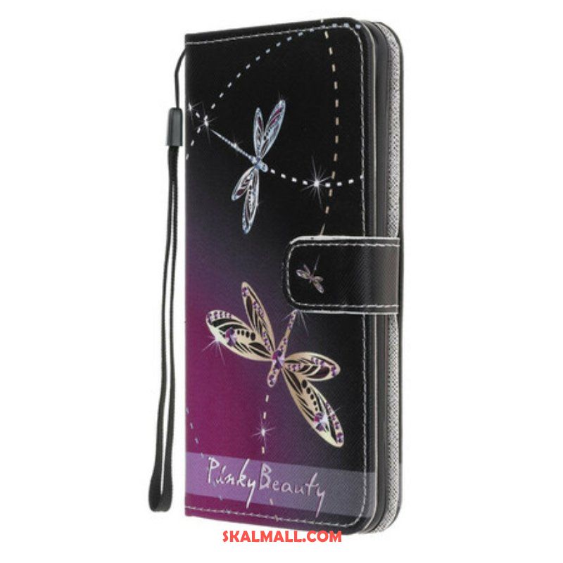 Fodral Samsung Galaxy M12 / A12 Med Kedjar Strappy Dragonflies