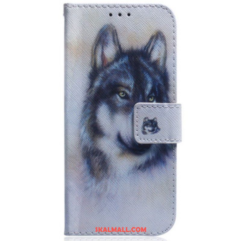 Fodral Samsung Galaxy M13 Med Kedjar Strappy Akvarellhund