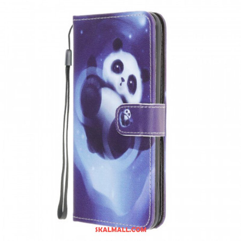 Fodral Samsung Galaxy M32 Med Kedjar Panda Space Med Lanyard