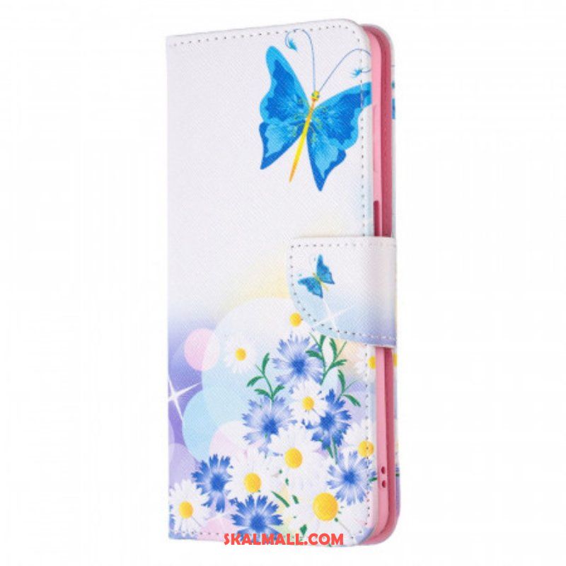 Fodral Samsung Galaxy M52 5G Fjäril Och Blommor