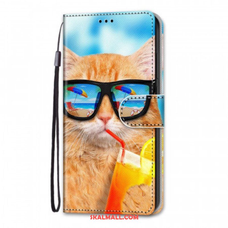 Fodral Samsung Galaxy M53 5G Med Kedjar Strappy Star Cat