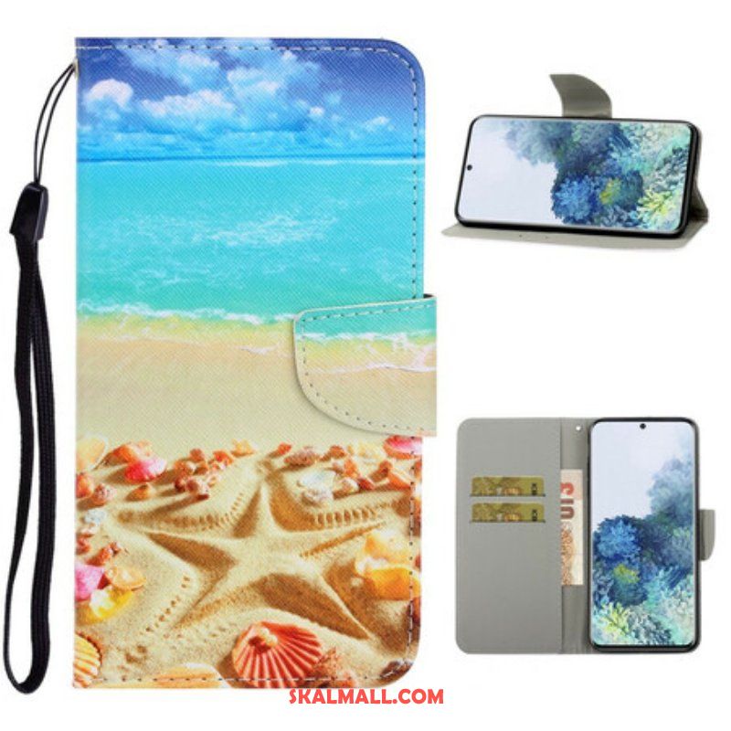 Fodral Samsung Galaxy S21 5G Med Kedjar Lanyard Beach