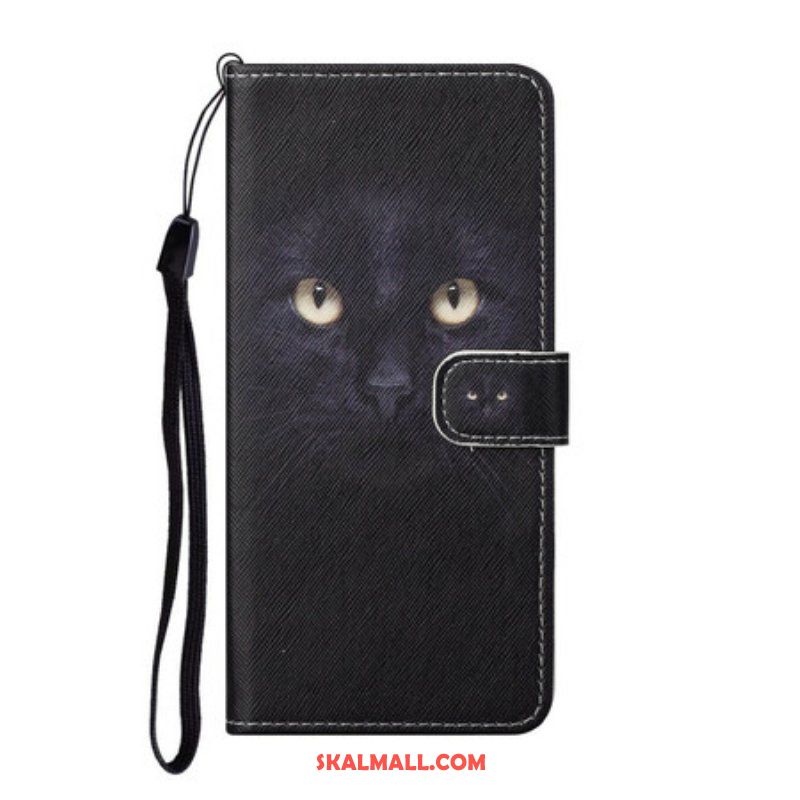 Fodral Samsung Galaxy S21 5G Med Kedjar Strappy Black Cat Eyes