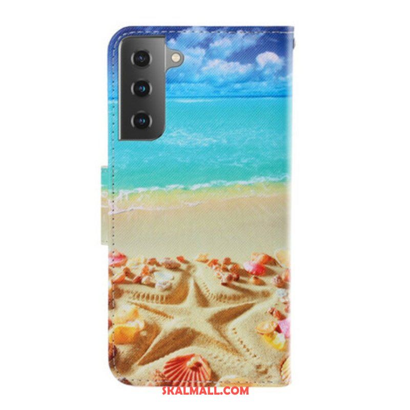 Fodral Samsung Galaxy S21 Plus 5G Med Kedjar Lanyard Beach