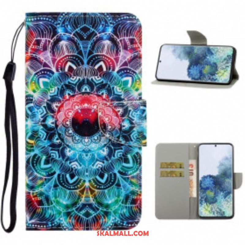 Fodral Samsung Galaxy S21 Ultra 5G Med Kedjar Flashig Strappy Mandala