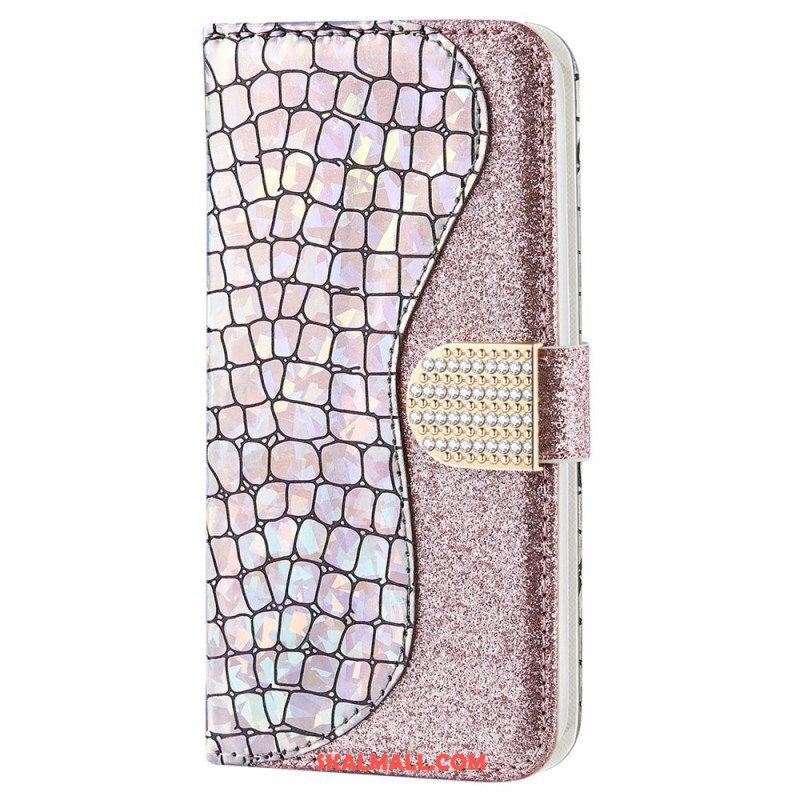 Fodral Samsung Galaxy S22 5G Krokodil Diamanter