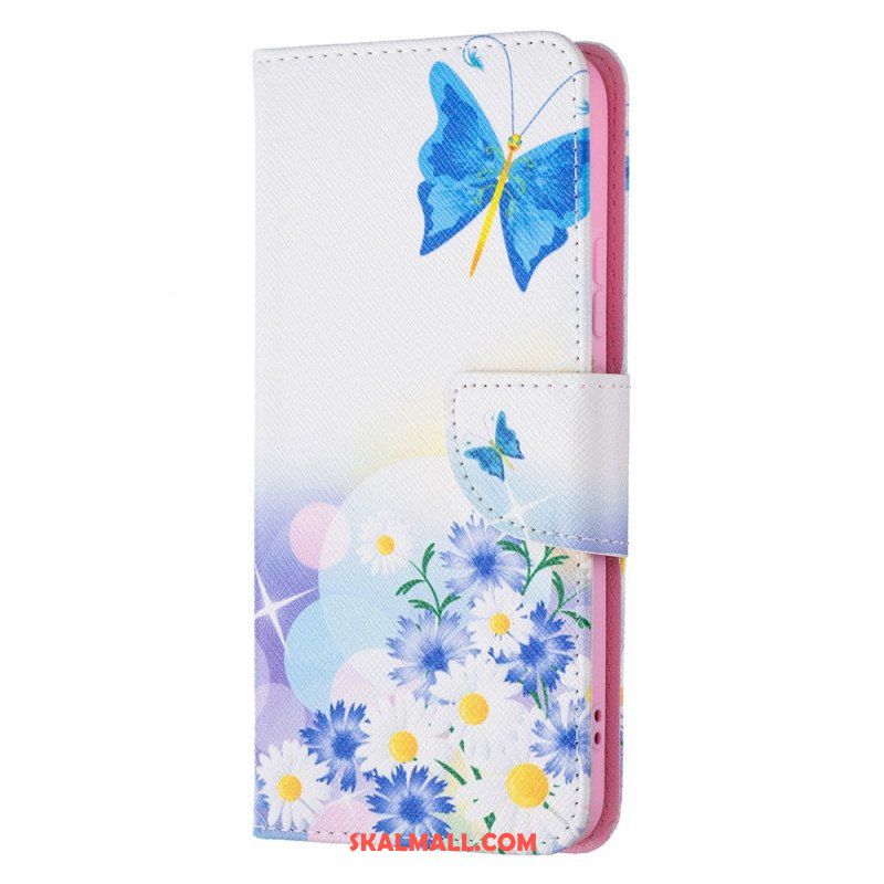 Fodral Samsung Galaxy S22 Plus 5G Målade Fjärilar Och Blommor