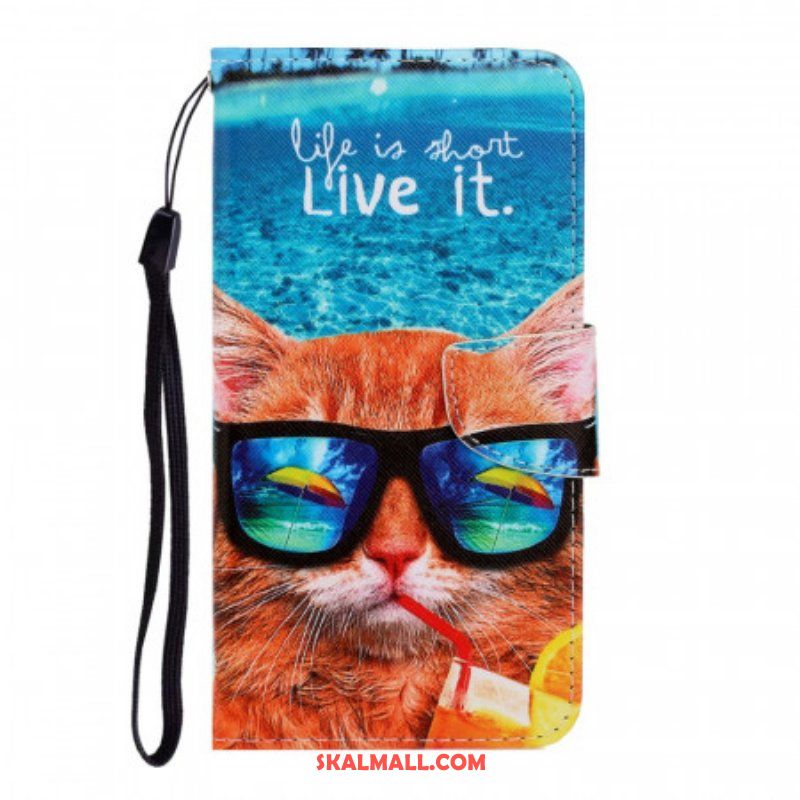 Fodral Samsung Galaxy S22 Ultra 5G Med Kedjar Cat Live It Strappy