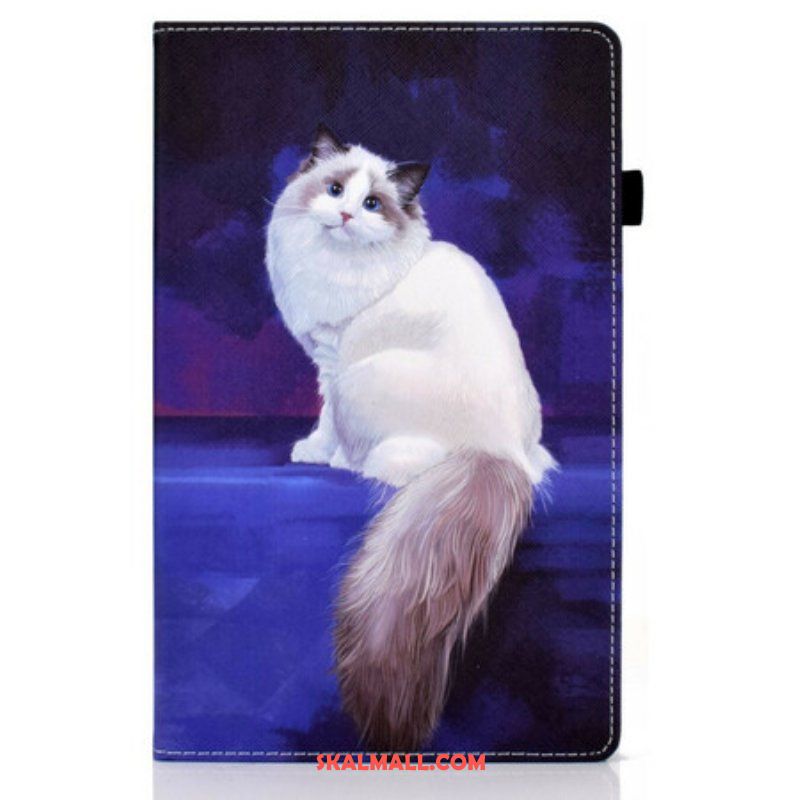 Fodral Samsung Galaxy Tab A7 Lite Vit Katt