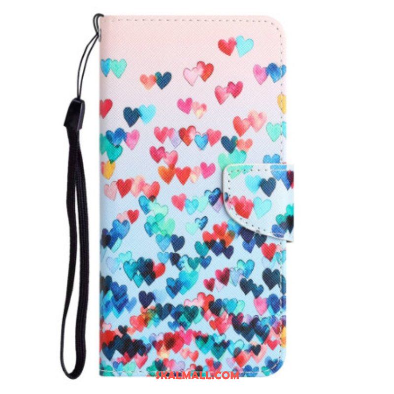 Fodral Xiaomi 12T / 12T Pro Med Kedjar Strappy Hearts